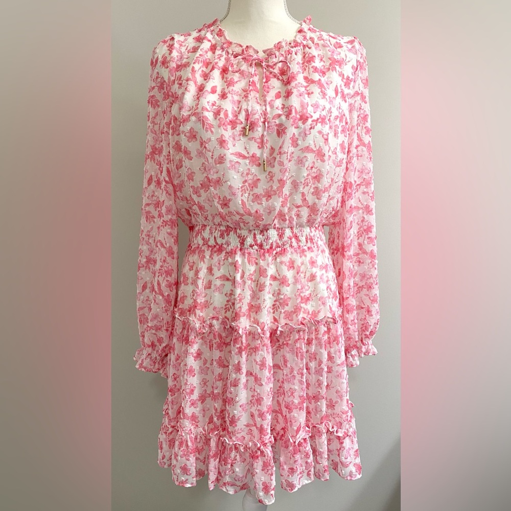Skies&Blue Womens M Pink White Floral Dress Cottagecore Preppy Feminine Fairy - Picture 16 of 16